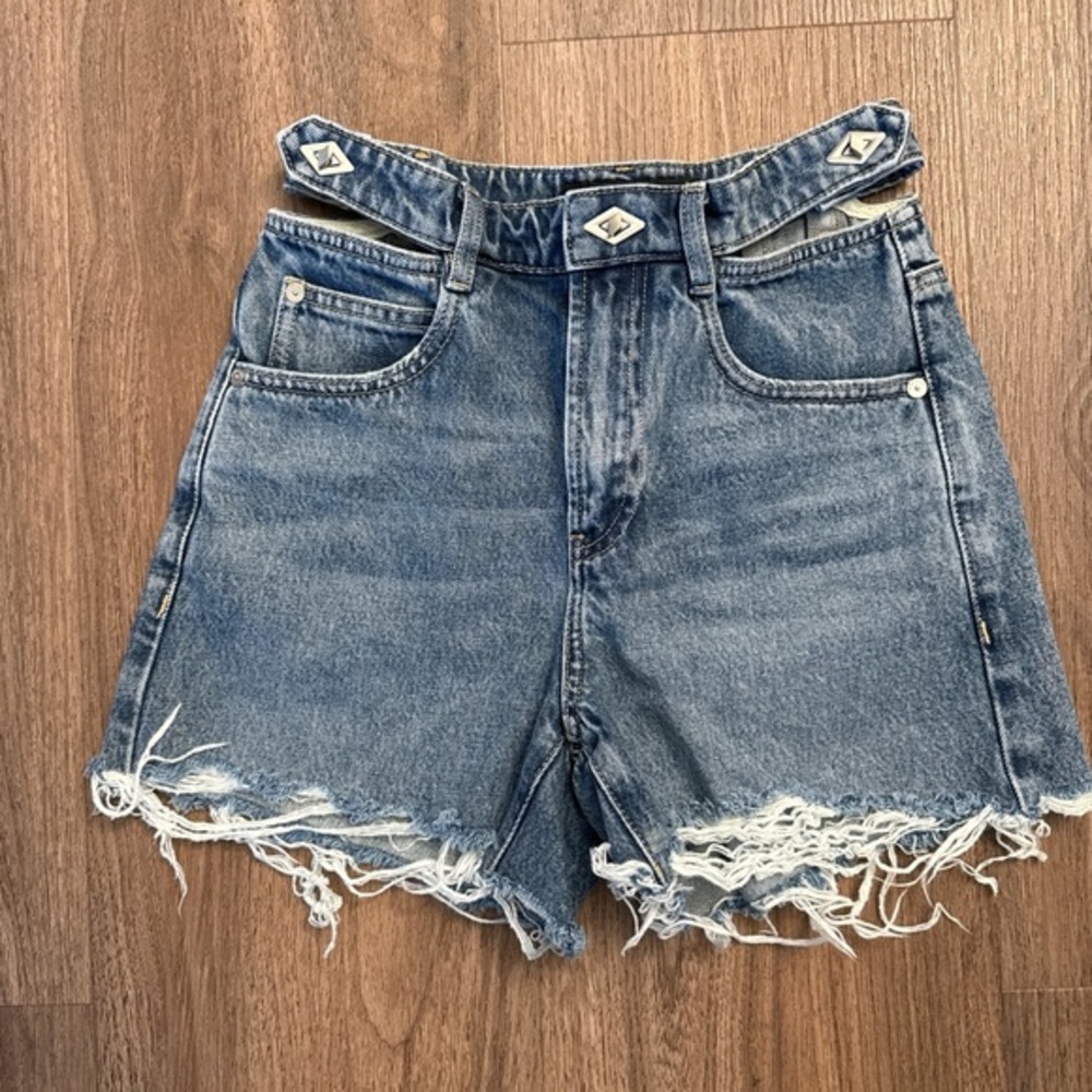 Miss Sixty Denim cut out Frayed Hem Womens Shorts
